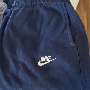 Nike navy blue Joggers with White Logo